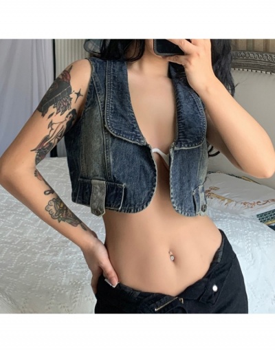 Replica Sexy Hottie Denim Sleeveless Jackets Sleeveless Turndown Collar #793177 $23.92 USD for Wholesale