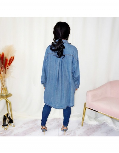 Replica Women's Pure Color Long Sleeve Denim Jackets Long Sleeve Turndown Collar #793179 $35.49 USD for Wholesale