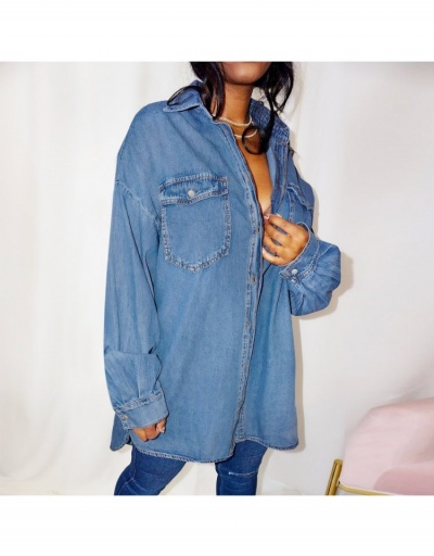 Replica Women's Pure Color Long Sleeve Denim Jackets Long Sleeve Turndown Collar #793179 $35.49 USD for Wholesale