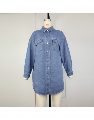 Replica Women's Pure Color Long Sleeve Denim Jackets Long Sleeve Turndown Collar #793179 $35.49 USD for Wholesale