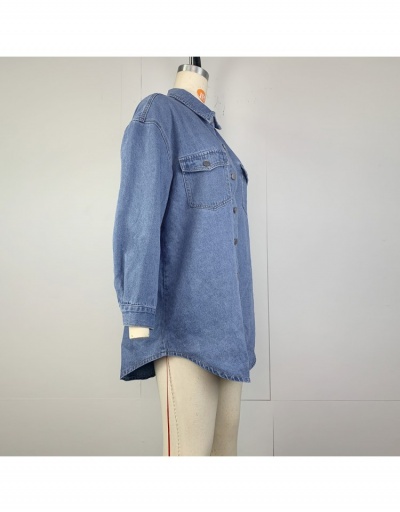 Replica Women's Pure Color Long Sleeve Denim Jackets Long Sleeve Turndown Collar #793179 $35.49 USD for Wholesale