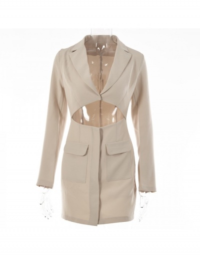 Replica  Fashion Lapel Hollowed Out Long Sleeve Blazers Dress Long Sleeve Lapel #793193 $38.87 USD for Wholesale