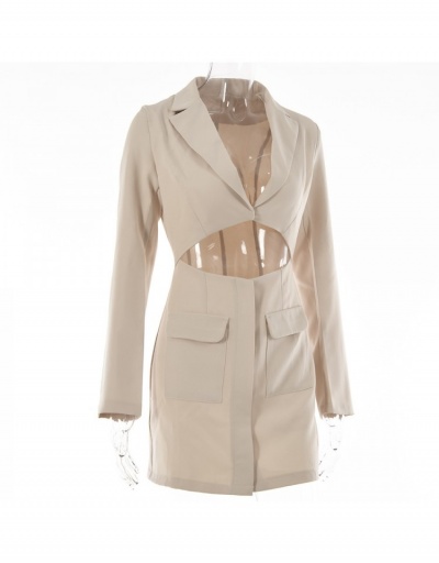 Replica  Fashion Lapel Hollowed Out Long Sleeve Blazers Dress Long Sleeve Lapel #793193 $38.87 USD for Wholesale