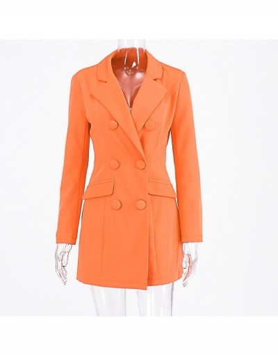 Replica Spring Solid Long Sleeve Notch Collar Blazer Coats Long Sleeve Notch Collar #793197 $43.68 USD for Wholesale