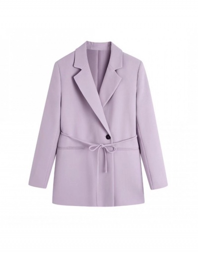 Replica  Fashion Temperament Purple Ribbon Women's Suit Jacket Long Sleeve Lapel #793200 $51.55 USD for Wholesale