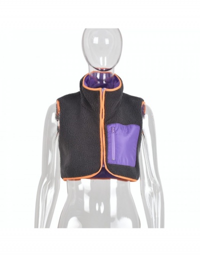 Replica  New Fashion Colorblock Patchwork Jacket Sleeveless Stand Collar #793210 $24.52 USD for Wholesale