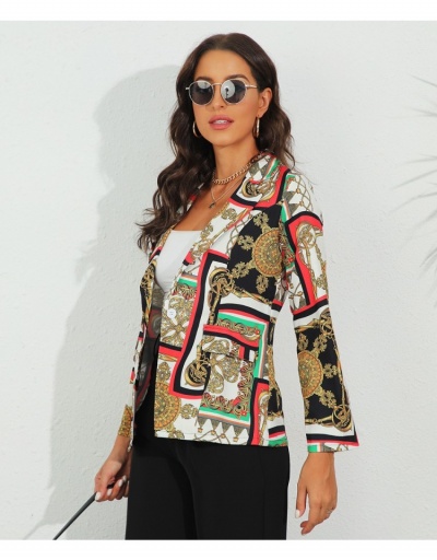 Replica  Printing Lapel Small Suit Jacket For Women Long Sleeve Lapel #793214 $28.15 USD for Wholesale