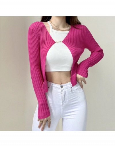 Replica  Pure Color V-Neck Long Sleeve Cardigan Long Sleeve V Neck #793233 $29.84 USD for Wholesale