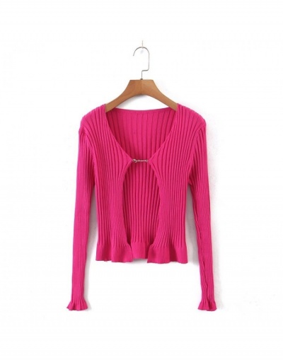 Replica  Pure Color V-Neck Long Sleeve Cardigan Long Sleeve V Neck #793233 $29.84 USD for Wholesale