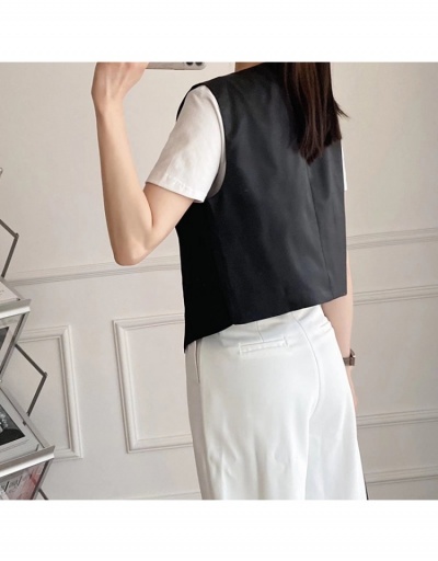 Replica  Women's Black Faux Pearl Short Vest Sleeveless V Neck #793234 $38.04 USD for Wholesale