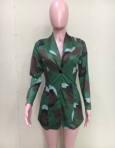 Replica Camouflage  Slim Fit Women Blazer Coats Long Sleeve #793251 $28.15 USD for Wholesale