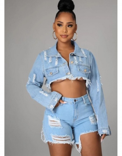 Fashion Casual Pure Color Denim Jacket For Women Long Sleeve Turndown Collar #793255 $30.88 USD, Wholesale Fashion Outerwear