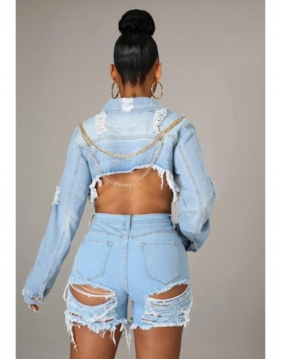 Replica Fashion Casual Pure Color Denim Jacket For Women Long Sleeve Turndown Collar #793255 $30.88 USD for Wholesale