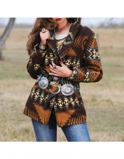  2021 New Geometric Pattern Long Sleeve Cardigan Long Sleeve #793257 $56.73 USD, Wholesale Fashion Outerwear