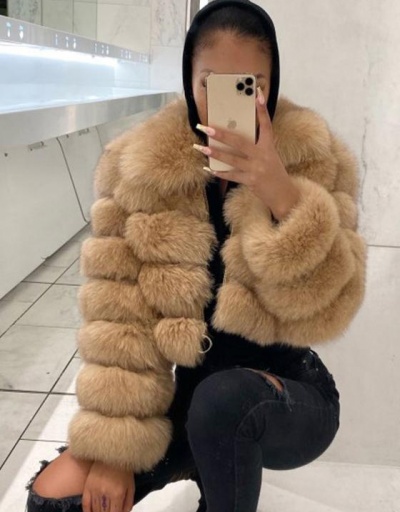 Elegant Zipper Down Ladies Faux Fur Winter Coats #793269 $73.39 USD, Wholesale Fashion Outerwear