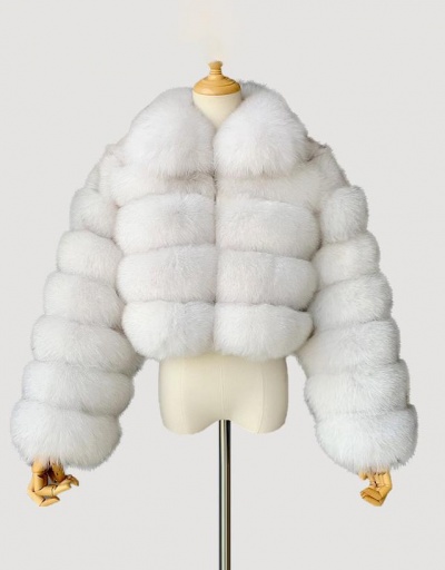 Replica Elegant Zipper Down Ladies Faux Fur Winter Coats #793269 $73.39 USD for Wholesale