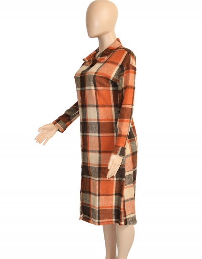 Replica Casual Fashion Classic Plaid Woolen Coat Long Sleeve #793270 $31.40 USD for Wholesale