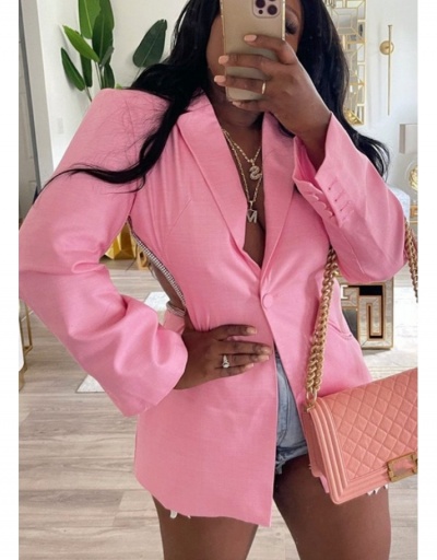 Replica Office Lady Backless Hollow Out Women Blazers  Long Sleeve Lapel #793275 $35.75 USD for Wholesale