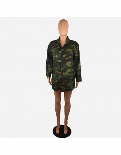 Replica  European Hot Camouflage Long Sleeve Letter Coat Long Sleeve Lapel #793286 $28.73 USD for Wholesale