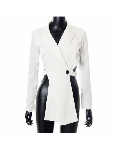 Replica Sexy White Hollow Out Designer Ladies Blazer Long Sleeve Lapel #793289 $26.36 USD for Wholesale