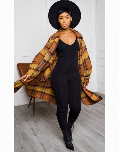 Replica Fashion Plaid Latest Style Women Long Coat Long Sleeve #793291 $37.38 USD for Wholesale