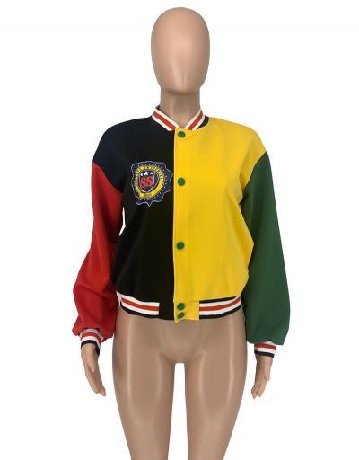 Replica Street Contrast Color Thicken Baseball Coat  Long Sleeve #793292 $29.27 USD for Wholesale