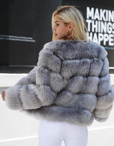 Replica Euro Style Faux Fur Ladies Cardigan Winter Coats Long Sleeve #793295 $57.40 USD for Wholesale