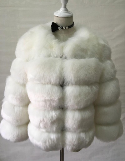 Replica Euro Style Faux Fur Ladies Cardigan Winter Coats Long Sleeve #793295 $57.40 USD for Wholesale