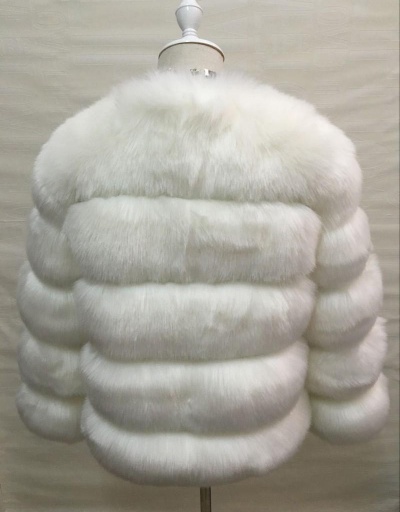 Replica Euro Style Faux Fur Ladies Cardigan Winter Coats Long Sleeve #793295 $57.40 USD for Wholesale