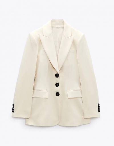 Replica Casual Lapel Single Button Blazer For Women  Long Sleeve #793298 $53.34 USD for Wholesale