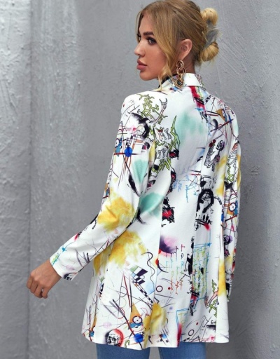 Replica New Women Long Sleeve Printing Blazers Long Sleeve Lapel #793299 $33.03 USD for Wholesale