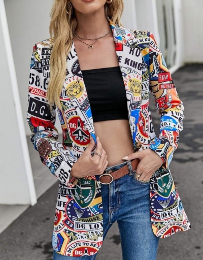 Replica New Women Long Sleeve Printing Blazers Long Sleeve Lapel #793299 $33.03 USD for Wholesale