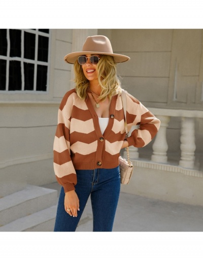 Replica  Knitting Striped 2022 Long Sleeve Cardigan Long Sleeve V Neck #793347 $38.61 USD for Wholesale