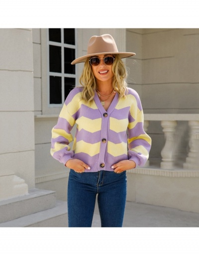 Replica  Knitting Striped 2022 Long Sleeve Cardigan Long Sleeve V Neck #793347 $38.61 USD for Wholesale