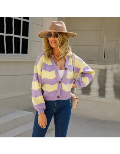 Replica  Knitting Striped 2022 Long Sleeve Cardigan Long Sleeve V Neck #793347 $38.61 USD for Wholesale