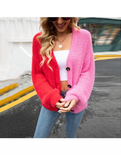  Autumn Knitting Patchwork Long Sleeve Cardigan Long Sleeve V Neck #793348 $38.61 USD, Wholesale Fashion Outerwear