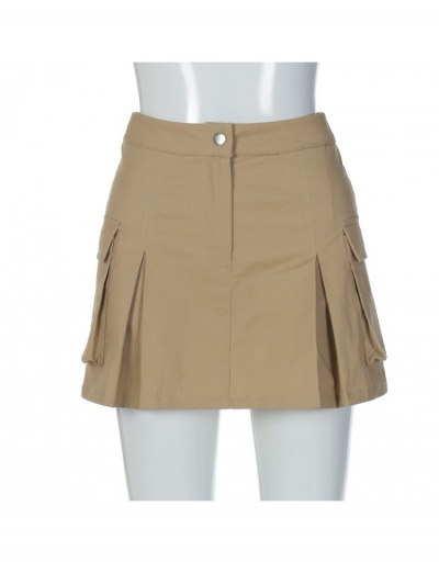 Replica Street Ladies Solid Pockets Short Skirts #793364 $35.81 USD for Wholesale