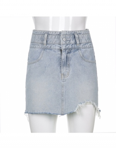 Replica  Summer Fashion Pocket Pure Color Denim Skirt #793365 $23.92 USD for Wholesale