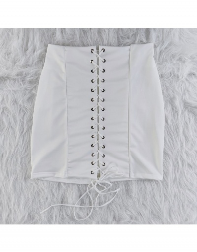 Replica Latest Solid White Tie Wrap  Design Short Skirts #793374 $27.30 USD for Wholesale