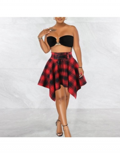 Replica Tie Wrap Designer Plaid Summer Women Skirts  #793376 $26.71 USD for Wholesale