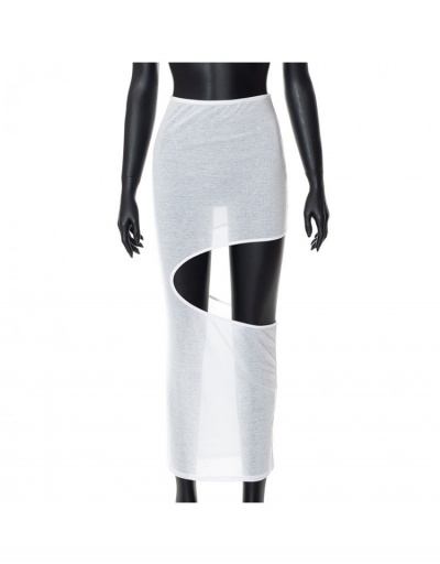 Replica Sexy White Hollow Out  Elastic Waist  Maxi Skirts For Ladies #793377 $16.22 USD for Wholesale