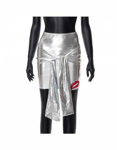 Replica  European Lip Patch Reflective Women's Skirt #793379 $18.04 USD for Wholesale