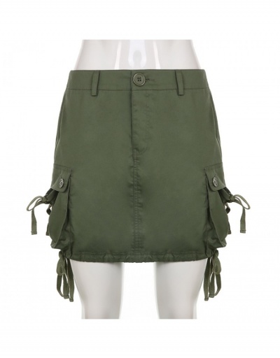 Replica Latest Solid Pockets Short Cargo Skirts For Women #793384 $27.50 USD for Wholesale