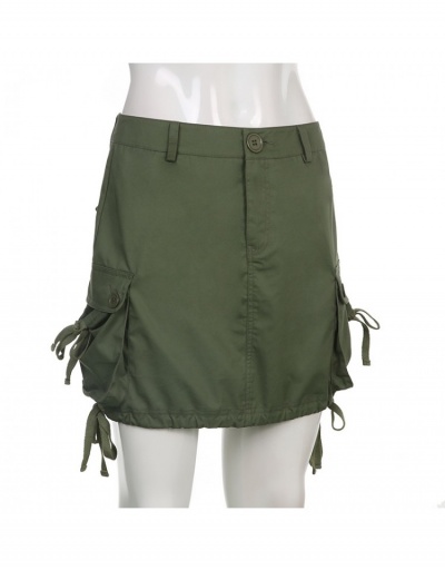 Replica Latest Solid Pockets Short Cargo Skirts For Women #793384 $27.50 USD for Wholesale