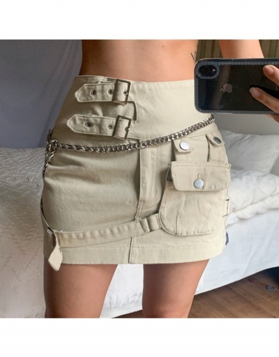 Replica Street Solid Pocket Denim Cargo Short Skirts  #793385 $30.83 USD for Wholesale