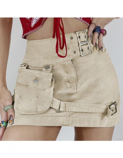 Replica Street Solid Pocket Denim Cargo Short Skirts  #793385 $30.83 USD for Wholesale