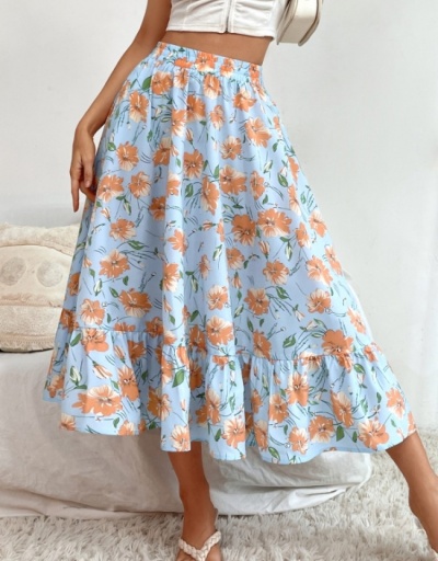   Fashion Casual Daisy Chiffon Holiday Skirt #793401 $23.66 USD, Wholesale Fashion Skirts