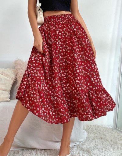 Casual Fashion Print Chiffon Sweet Skirt #793402 $23.66 USD, Wholesale Fashion Skirts