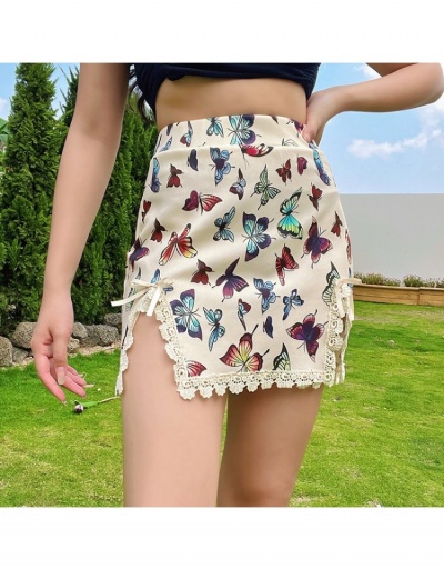 Replica  Butterfly Pattern Split Hem Lace Skirt #793408 $19.29 USD for Wholesale