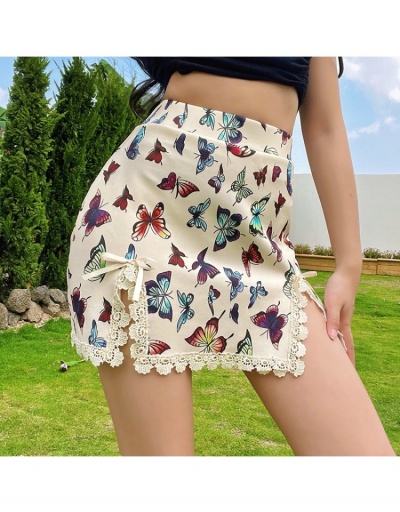 Replica  Butterfly Pattern Split Hem Lace Skirt #793408 $19.29 USD for Wholesale